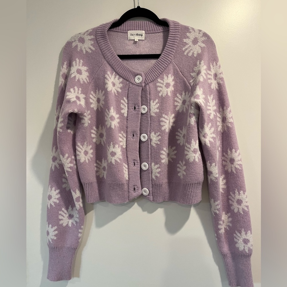 Purple Daisy Sweater by Love + Harmony size L